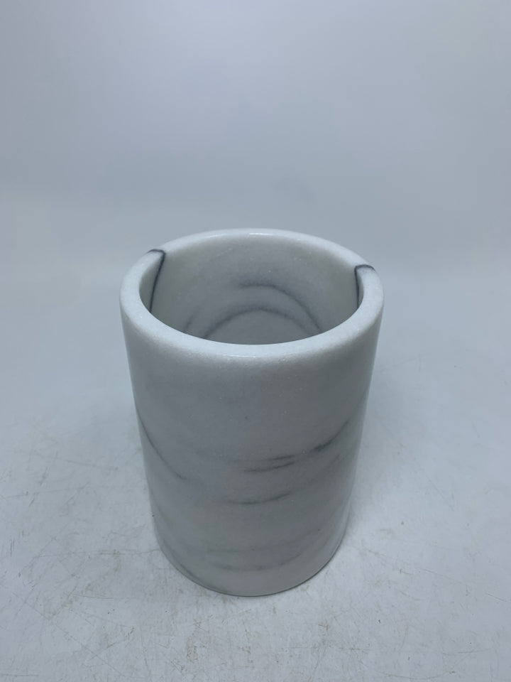 HEAVY MARBLE UTENSIL HOLDER.