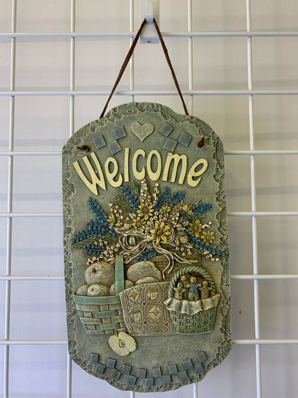 WELCOME RESIN WALL PLAQUE.