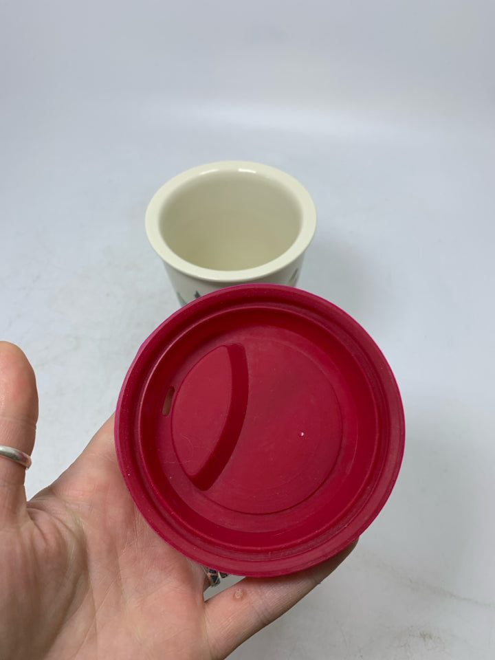 LENOX WINTER GREETINGS CARDINAL THERMAL TUMBLERS W/ SILICONE LID.