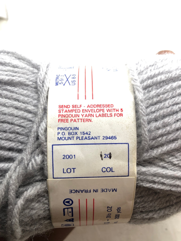 PINGUIN GREY YARN.
