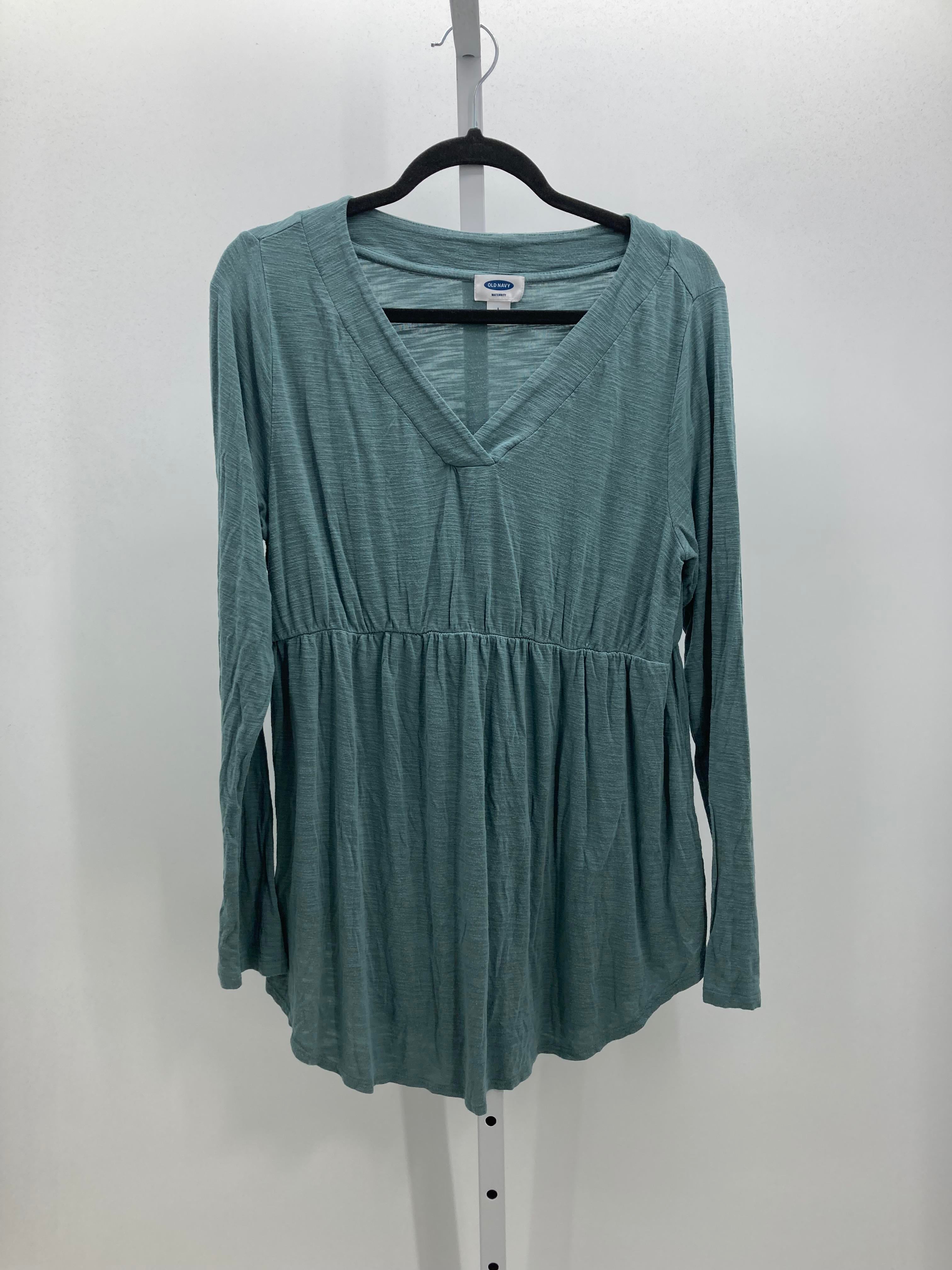 Old Navy Blue Size Large Maternity Long Sleeve Shirt