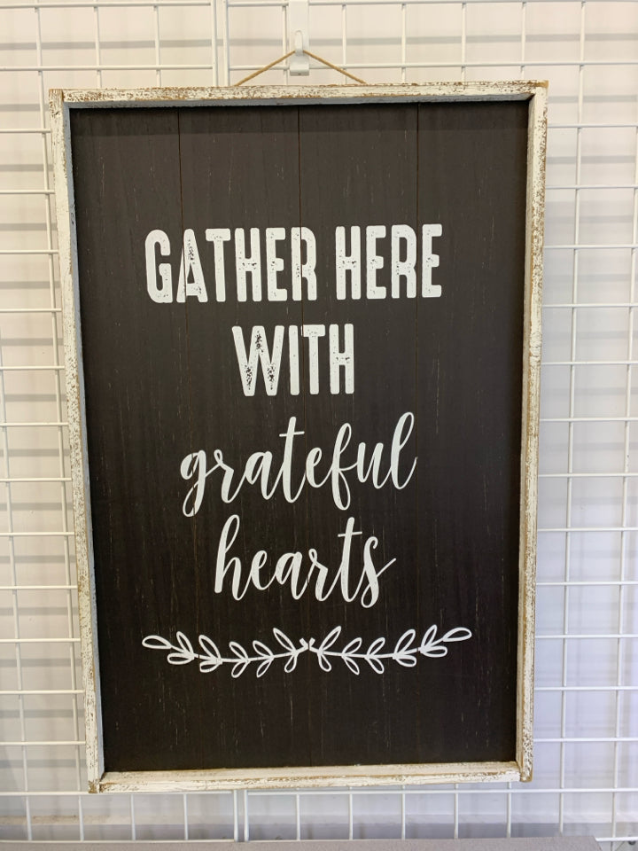 GATHER HERE WHITE WASHED WALL DECOR.