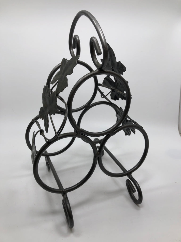 3-SLOT METAL LEAF WINE HOLDER.
