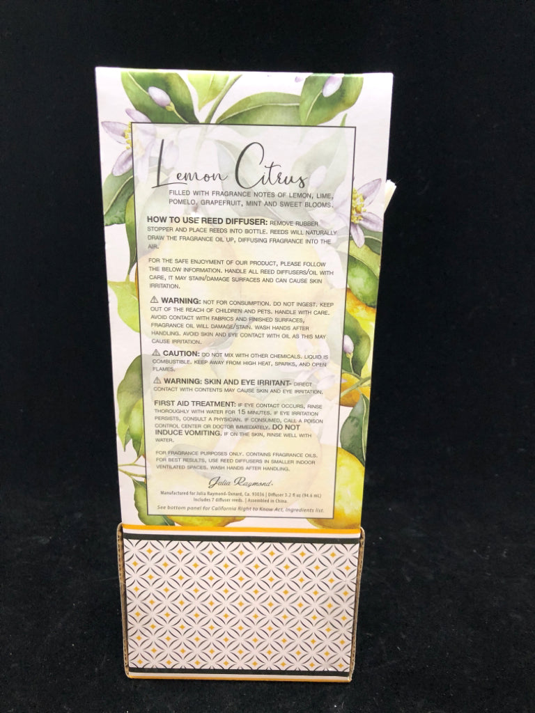 NIP LEMON CITRUS REED DIFFUSER.