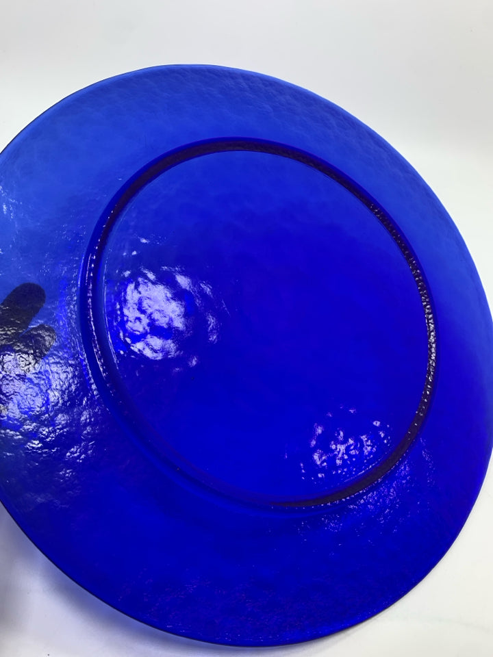 COBALT BLUE GLASS PLATTER.
