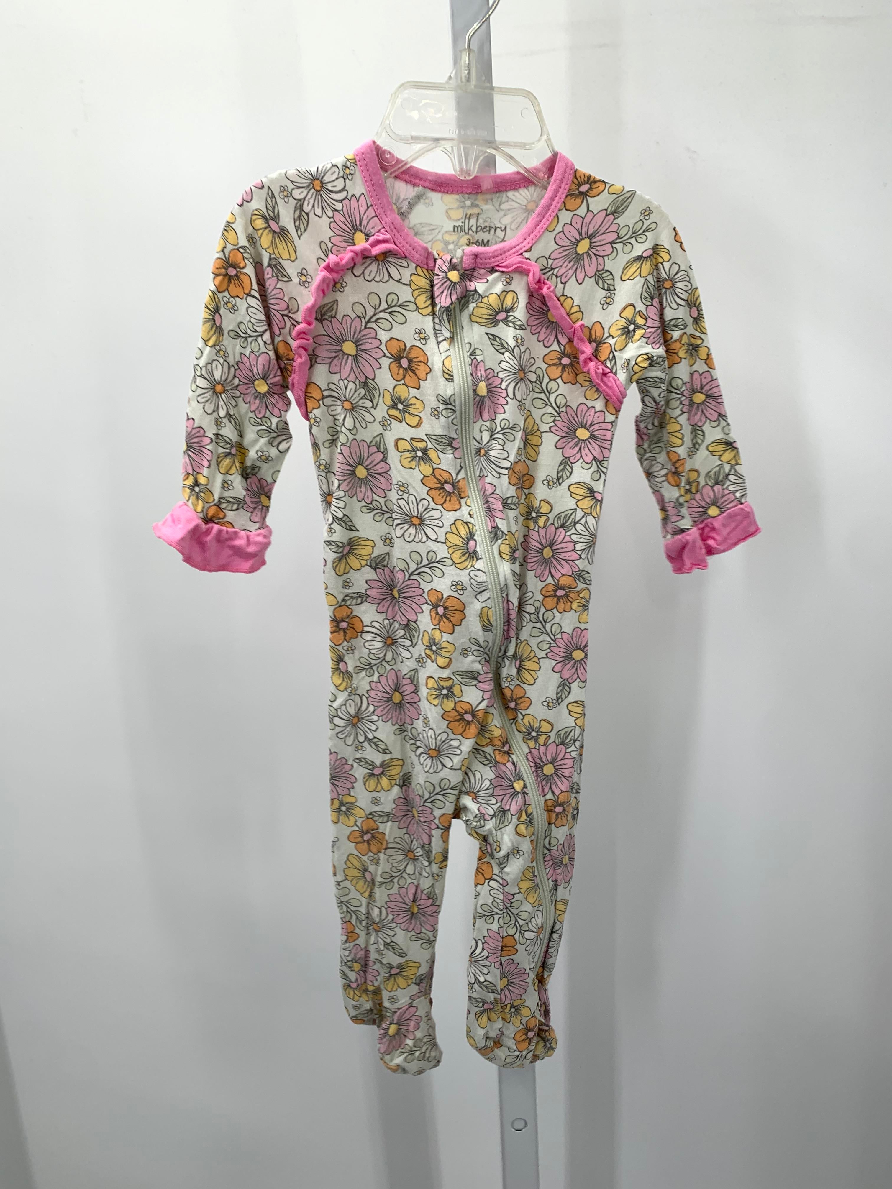 Size 3-6 Months Girls Long Slv. Romper