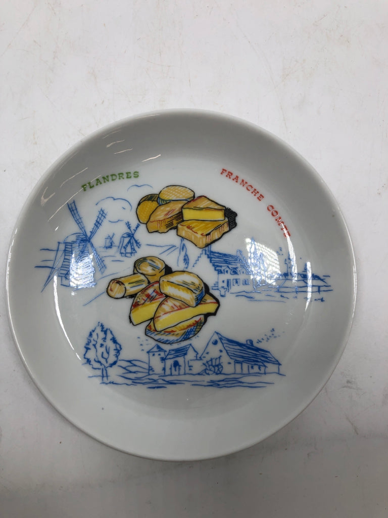 6 DECOR DE PARIS CHEESE PLATES.