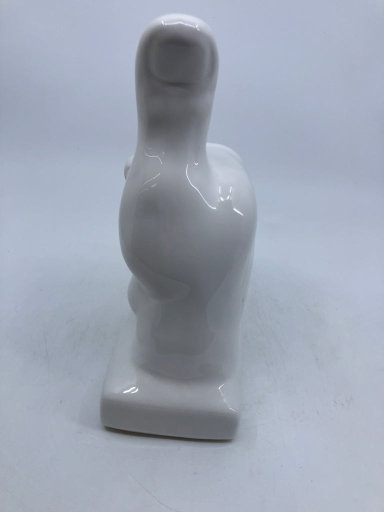 WHITE CERAMIC THUMBS UP.