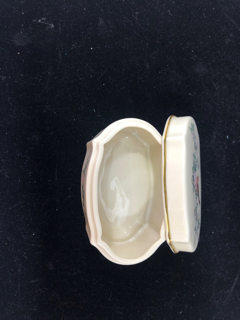LENOX TRINKET BOX W BIRDS AND FLORAL.