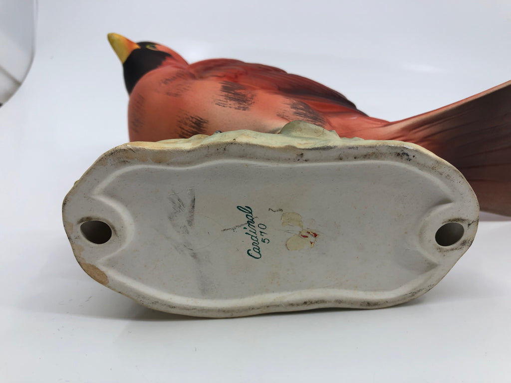 VTG CERAMIC CARDINAL SHAPED VASE/PLANTER.