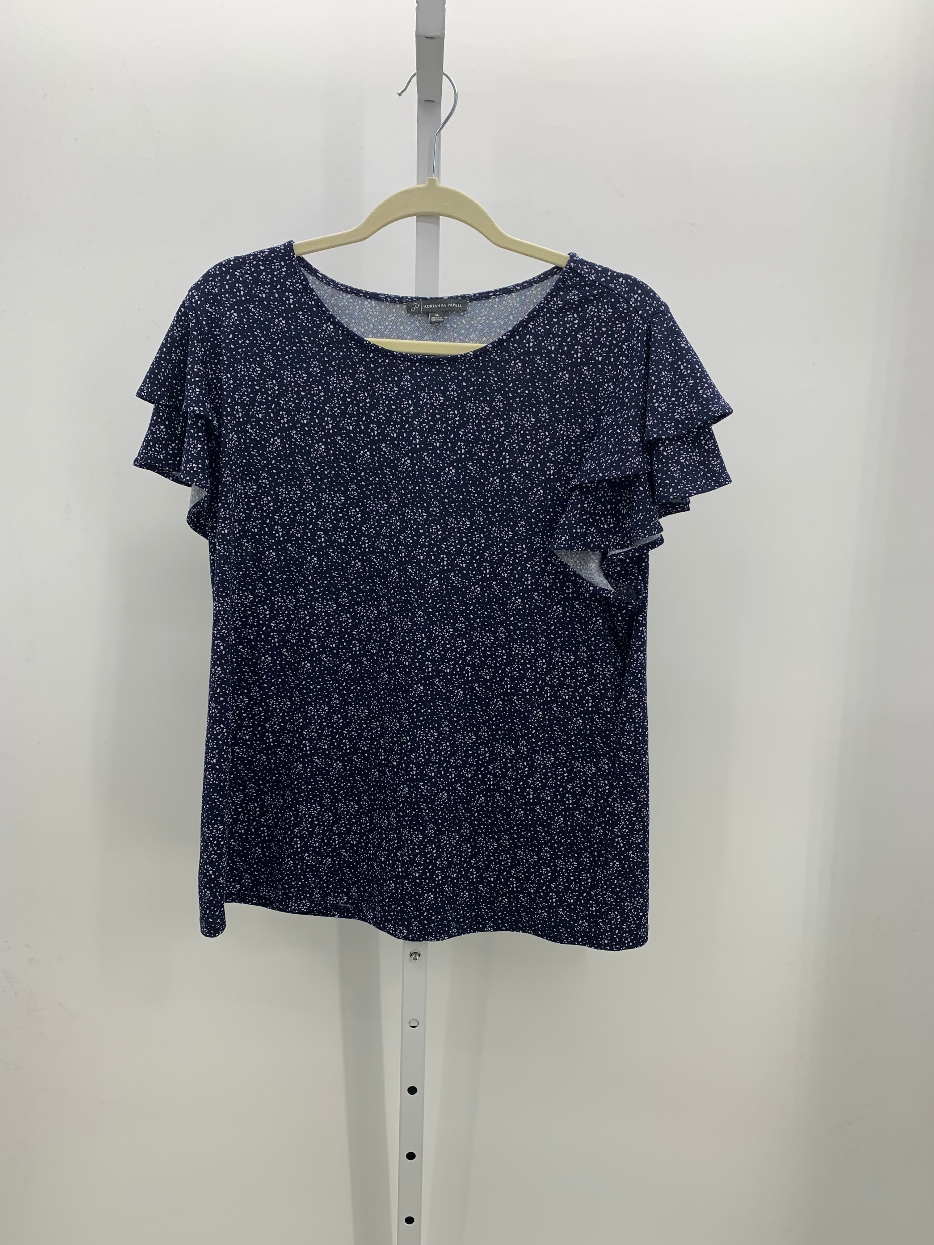 Adrianna Papell Size Extra Large Misses Short Sleeve Shirt