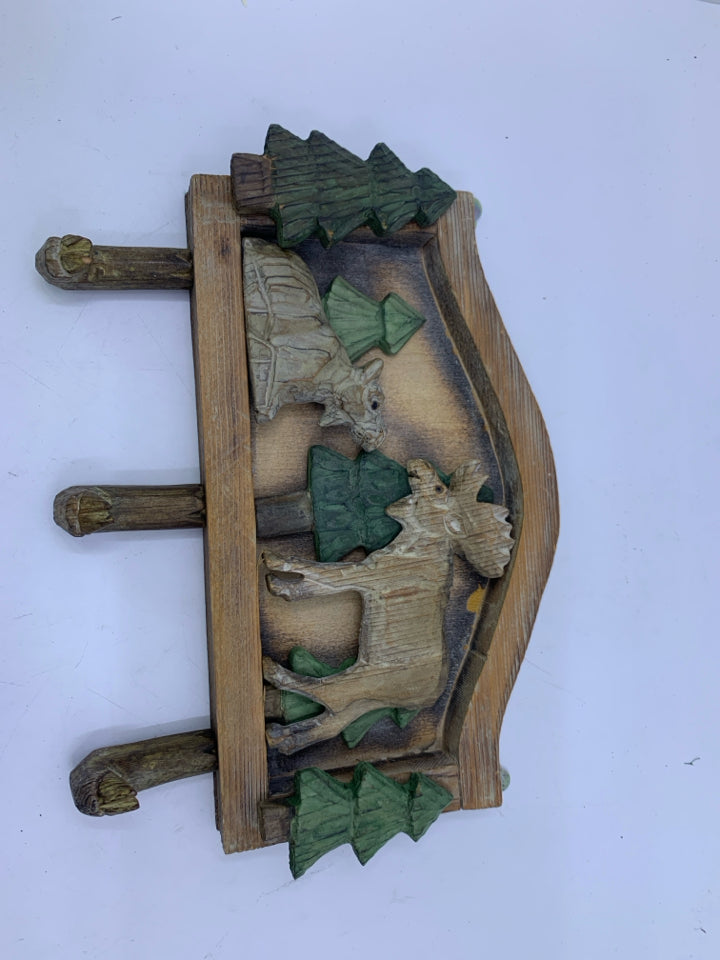 MOOSE IN TREES WALL HOOKS.