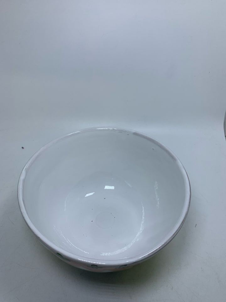 HAND PAINTED ASSORTED FRUIT MIXING BOWL TERRA COTTA.