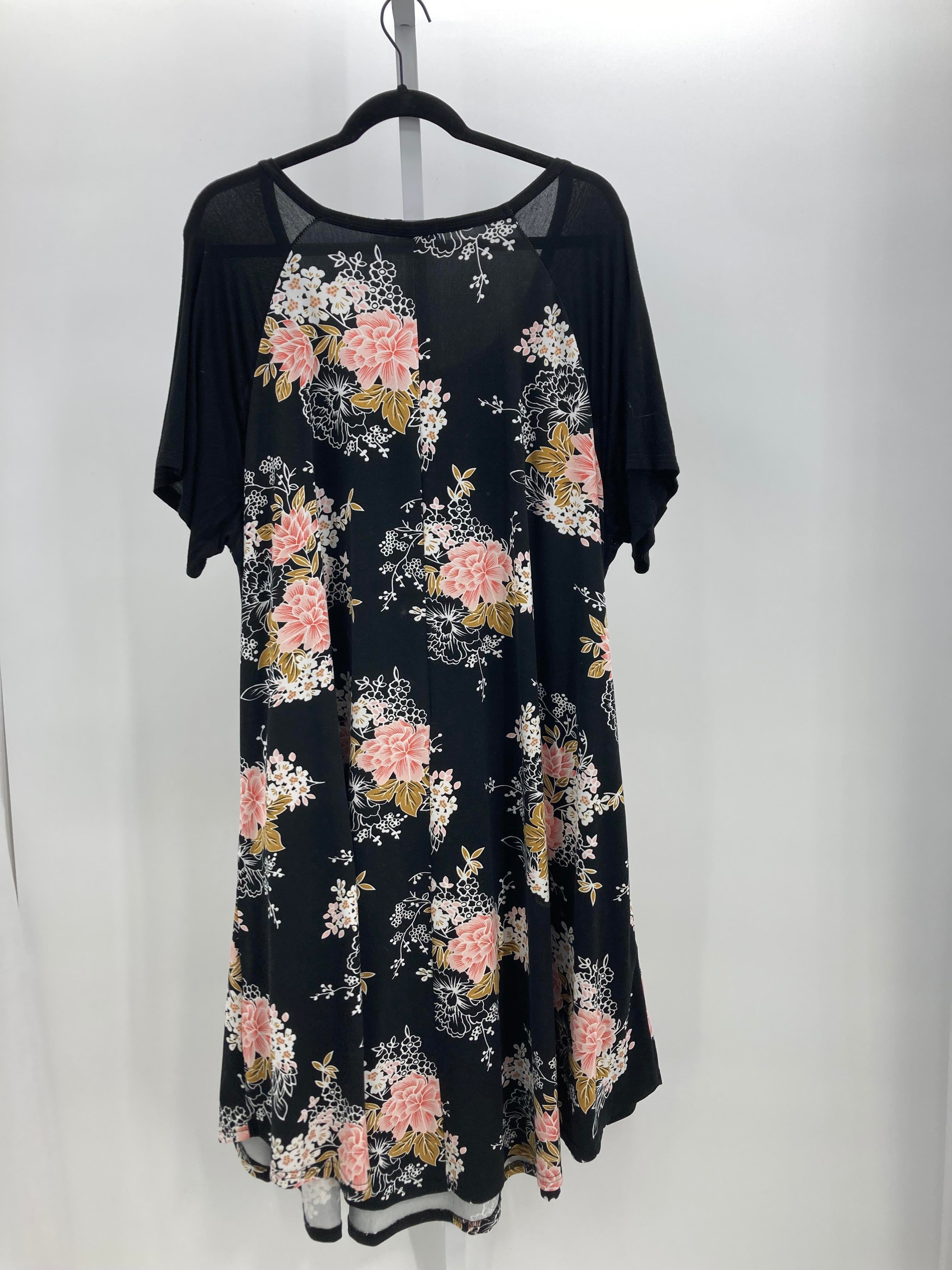 Black Size 4X Women's Short Sleeve Dress