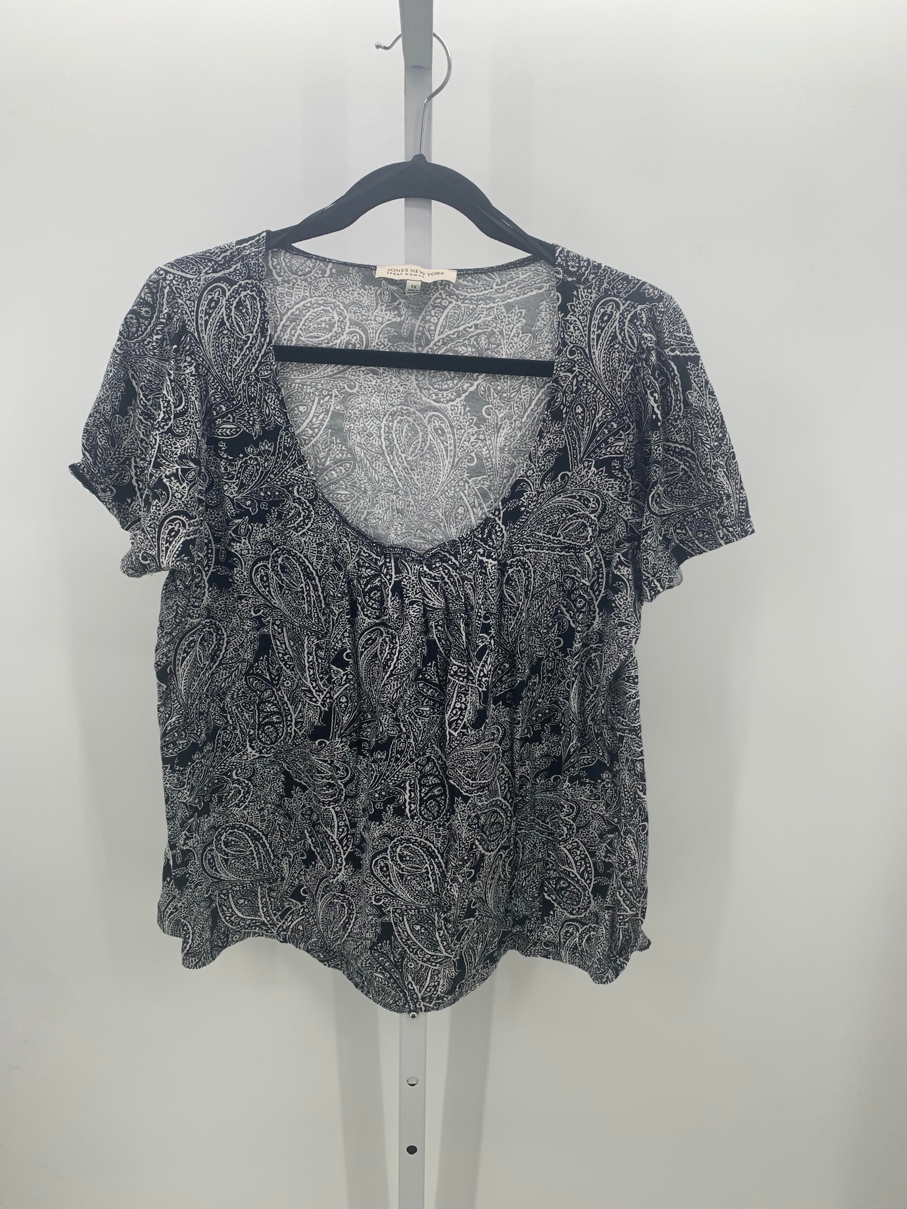 Jones New York Size 1X Womens Short Sleeve Shirt