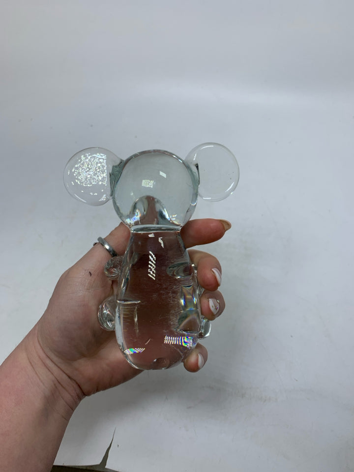 BLOWN CLEAR GLASS KOALA.