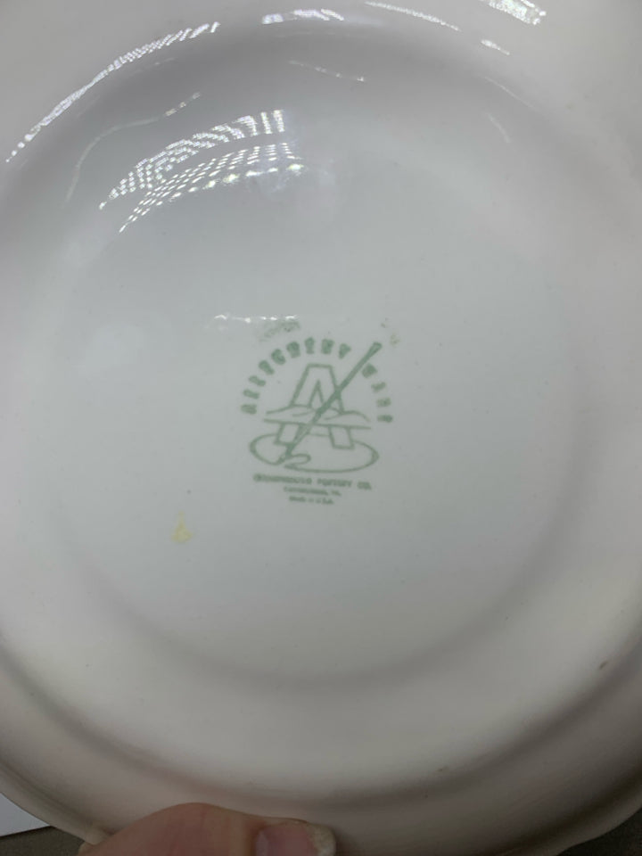VTG CANONSBURG DEVILED EGG PLATTER W/ ROOSTER IN CENTER.