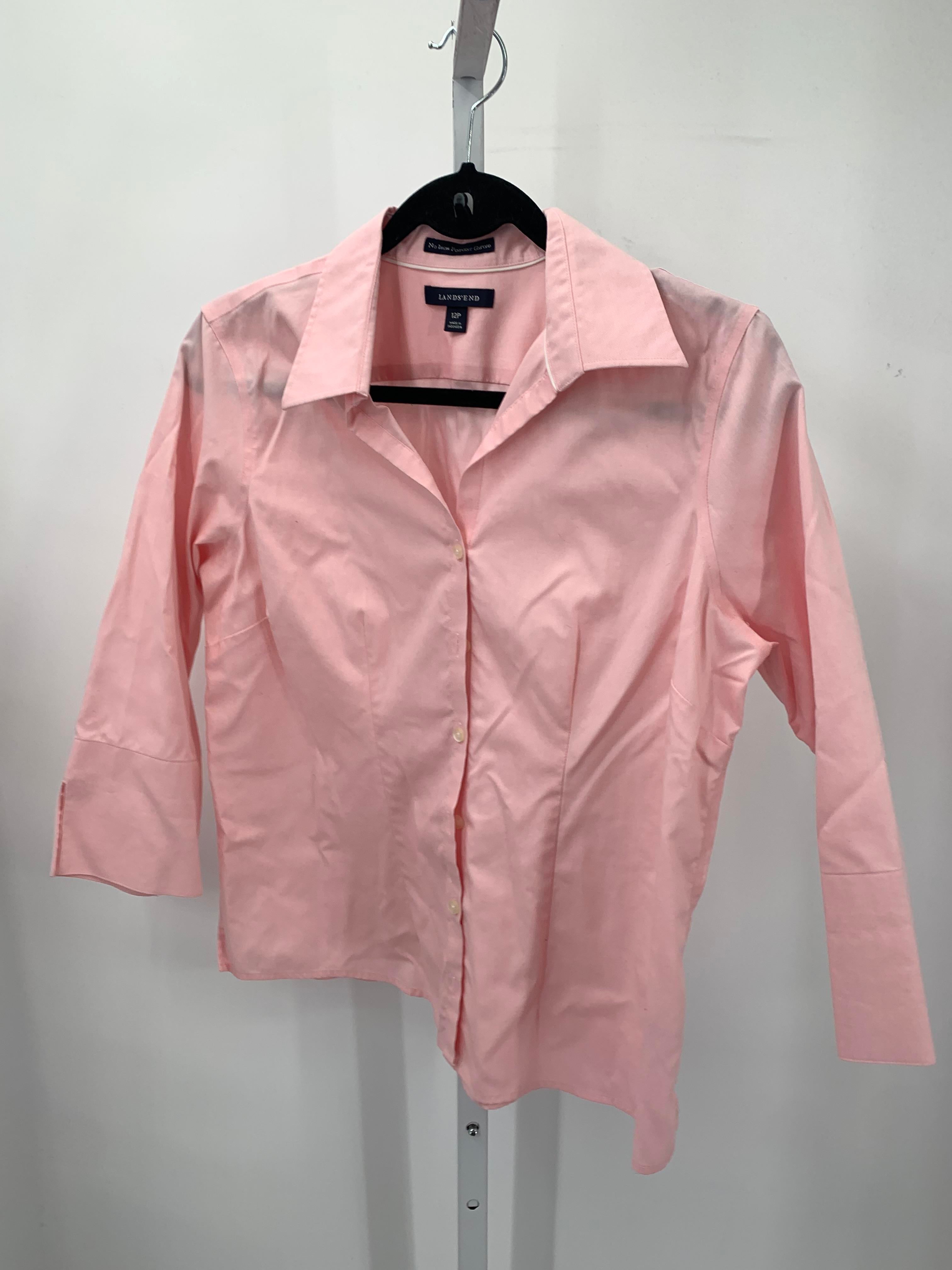 Lands End Size 12 Petite Petite 3/4 Sleeve Shirt