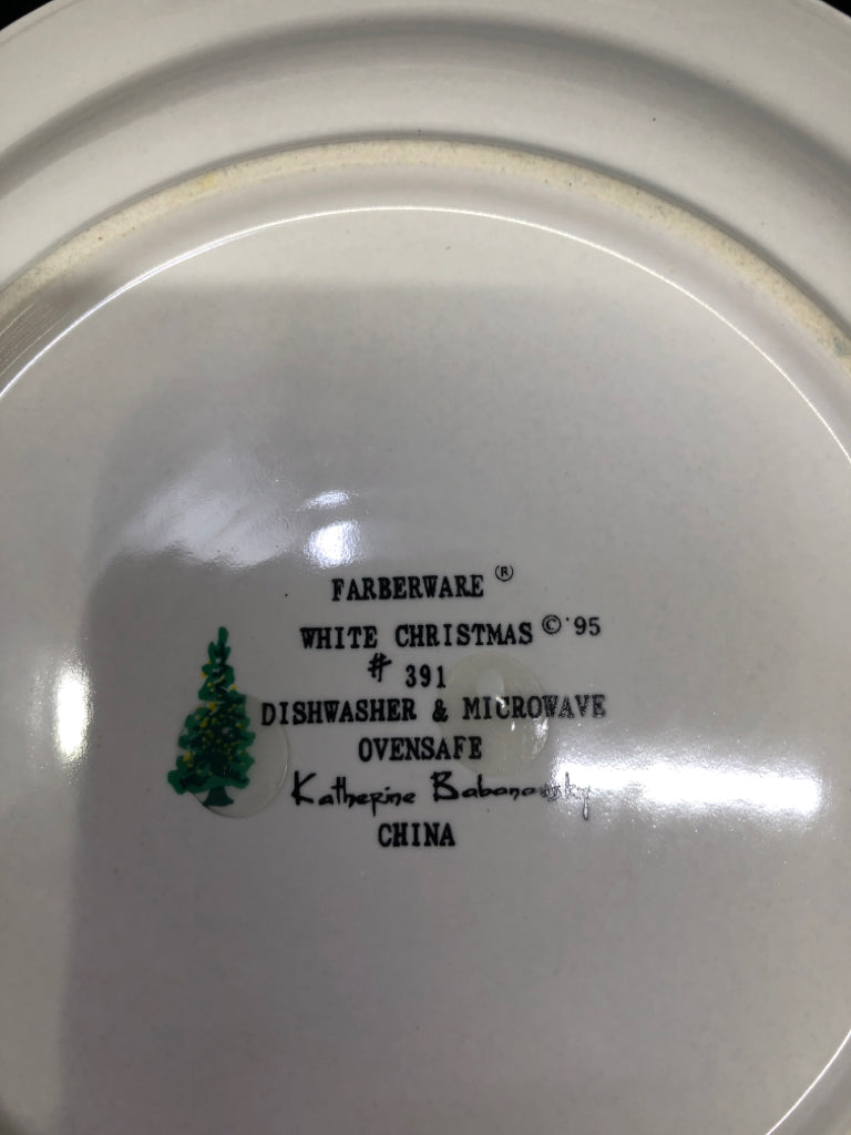 6 WINTER VILLAGE SCENE LUNCH PLATES.