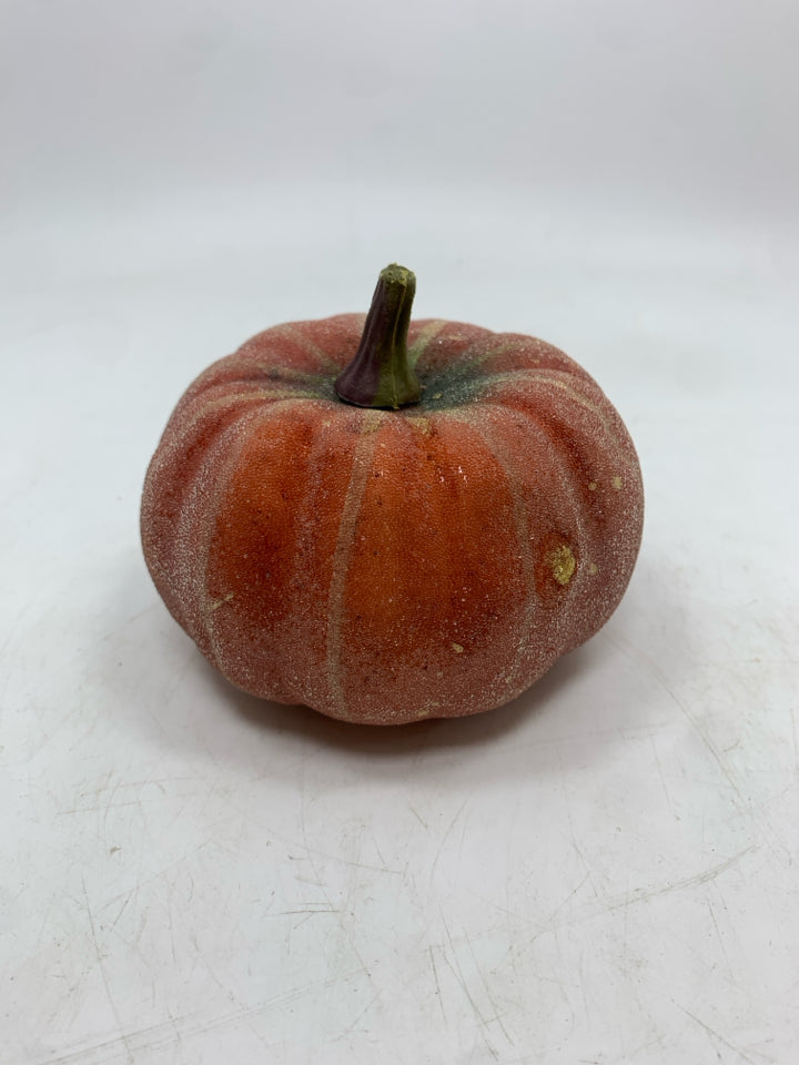 ORANGE FUZZY PUMPKIN DECOR.