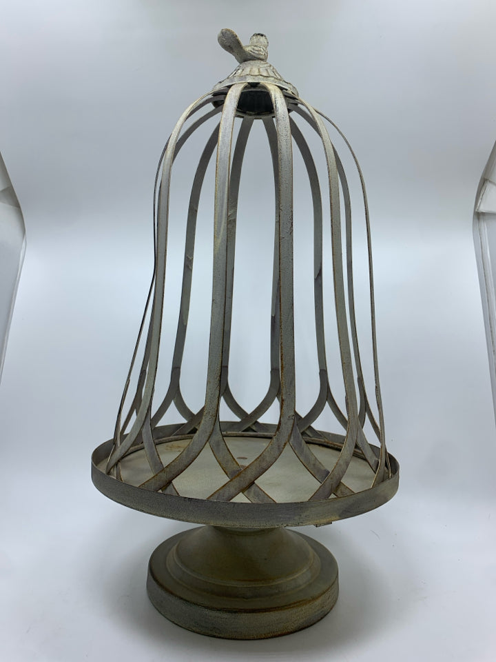 RUSTIC METAL BIRDCAGE CLOCHE.
