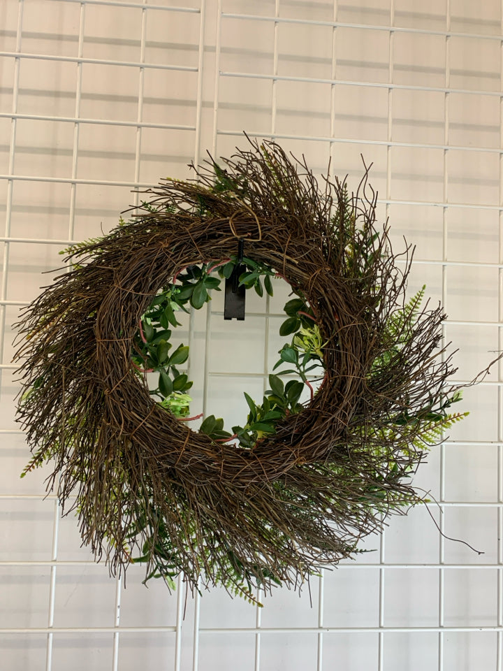 NEW FAUX GREENERY WREATH.