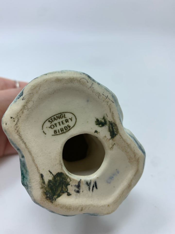 VTG CERAMIC BROWN/YELLOW BIRD ON LOG.