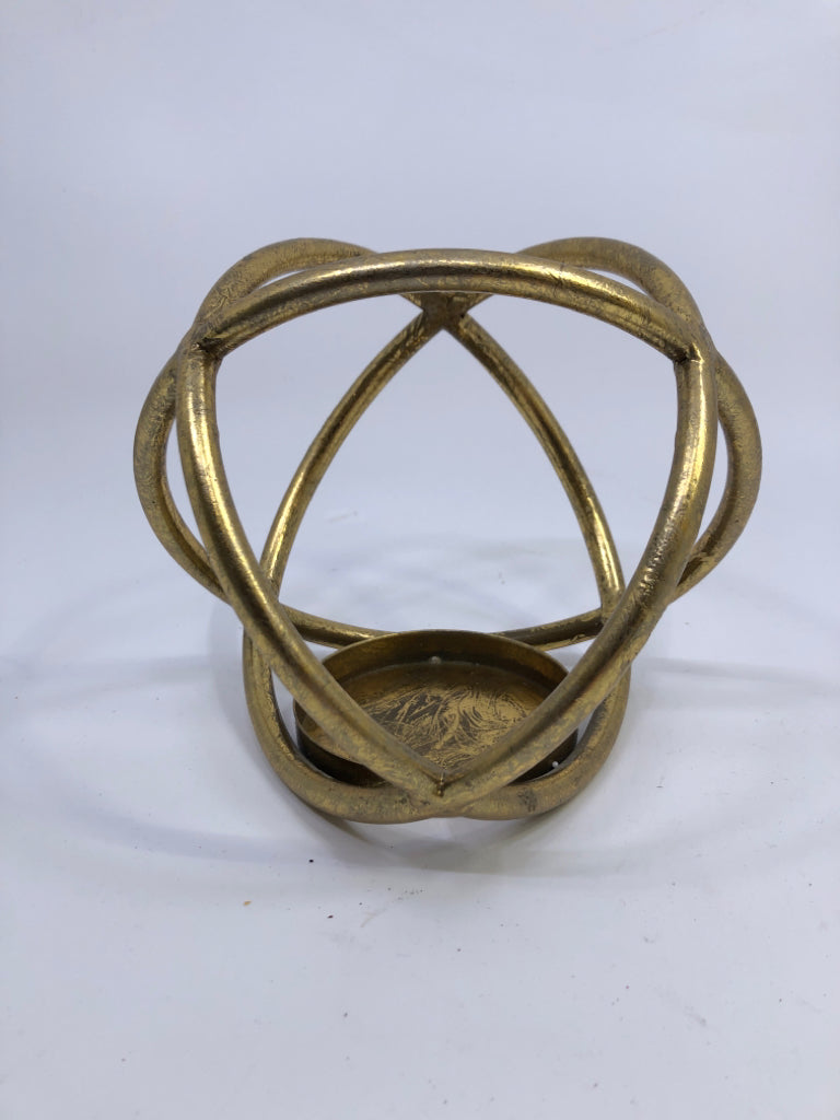 GOLD BALL CANDLE HOLDER SHELF DECOR.