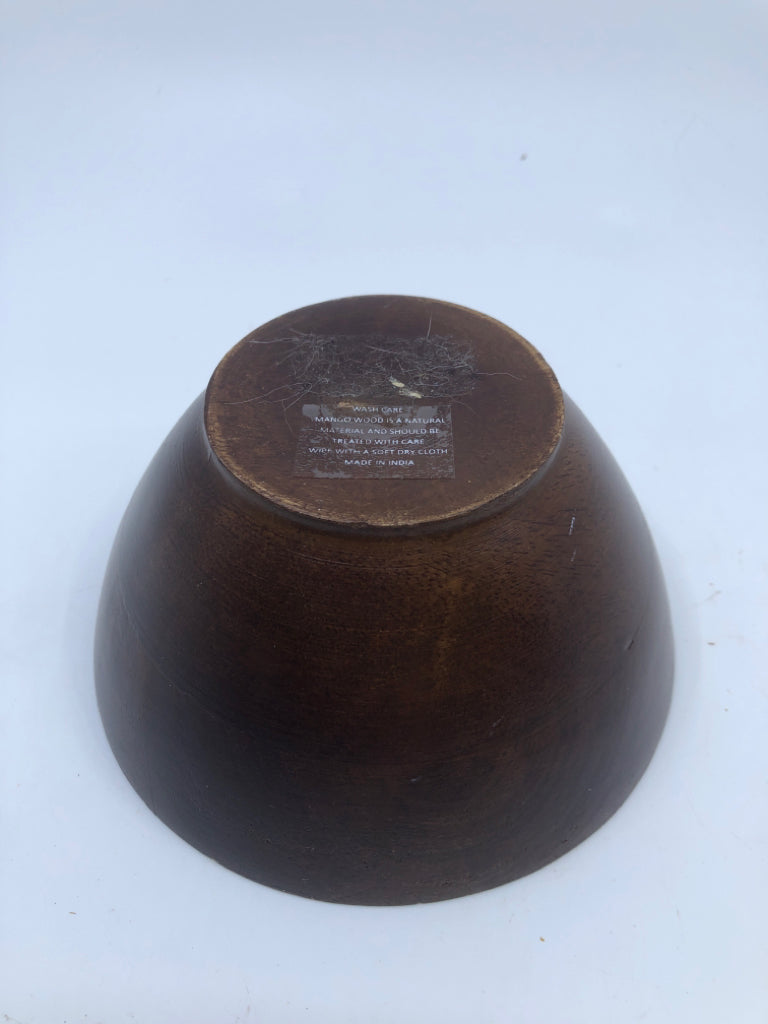 BEAUTIFUL PINK STRIPE MANGO WOOD BOWL.