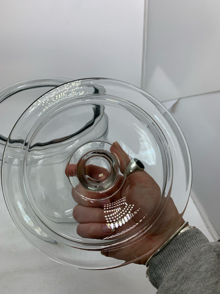 CLEAR GLASS LARGE CANISTER.