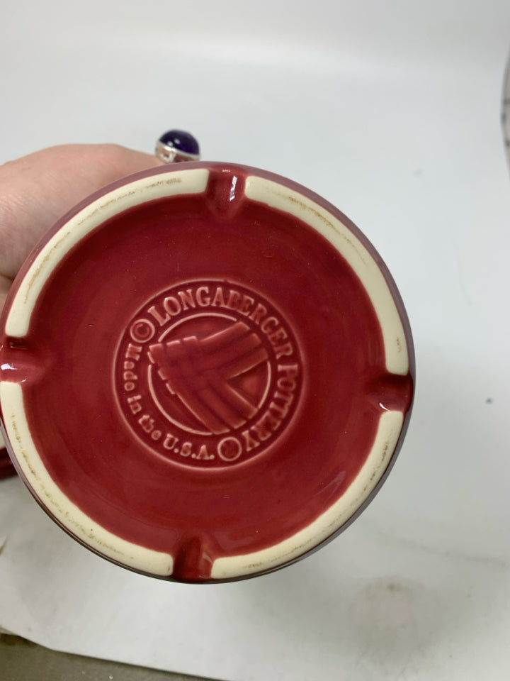 EMBOSSED BASKET WEAVE COVERED CROCK.