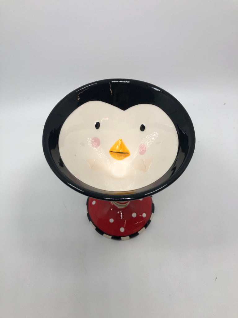 WINTER PENGUIN CERAMIC MARTINI GLASS.