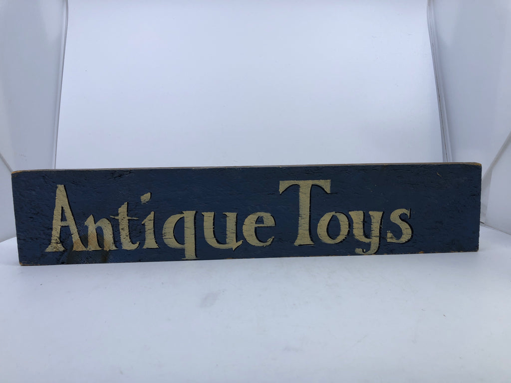 ANTIQUE TOYS -WOOD BLOCK SIGN.