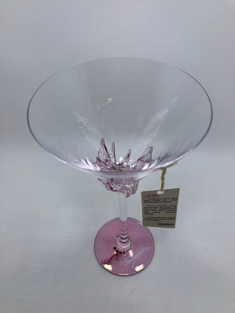 NWT TAMAIAN PINK MARTINI GLASS W/SHOE CHARM.