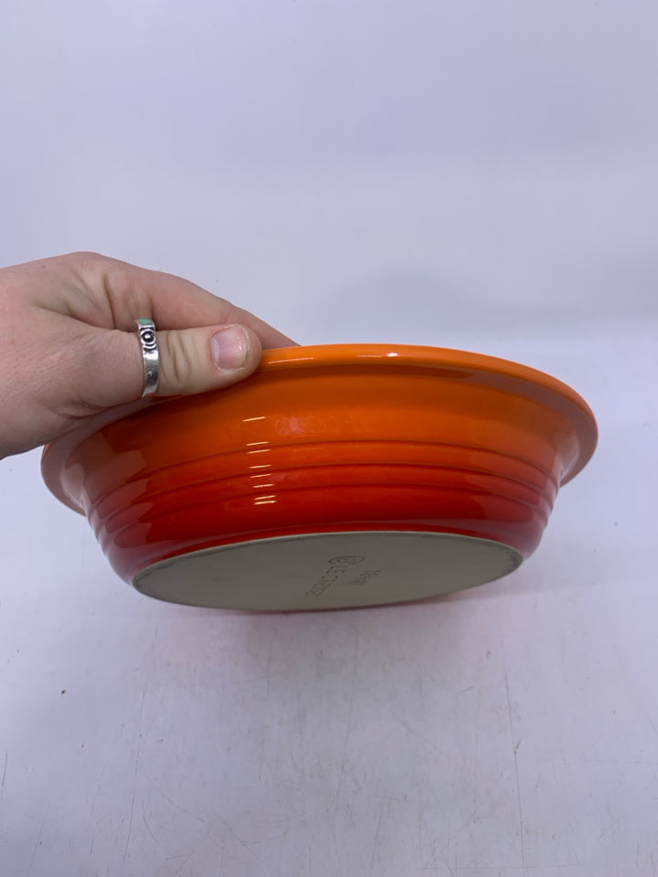 ORANGE OMBRE PIE PLATE W/ DIVET EDGE.