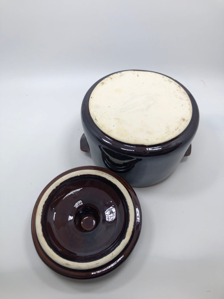 VTG WEST BEND COVERED CROCK/ BEAN POT.