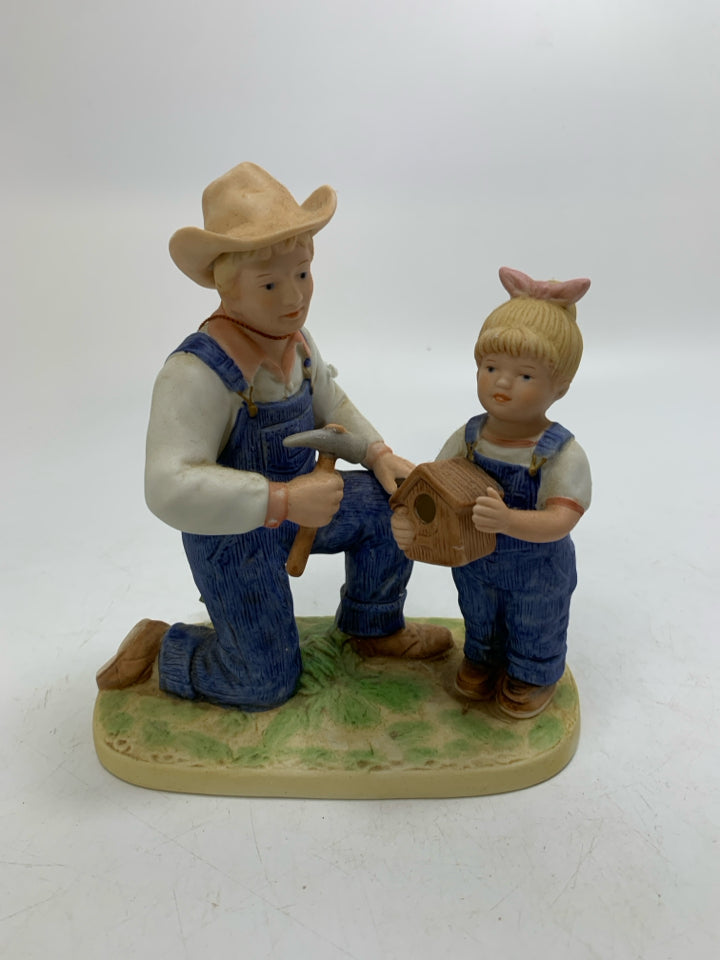 DENIM DAYS FATHER BUILDING BIRD HOUSE W/ GIRL.