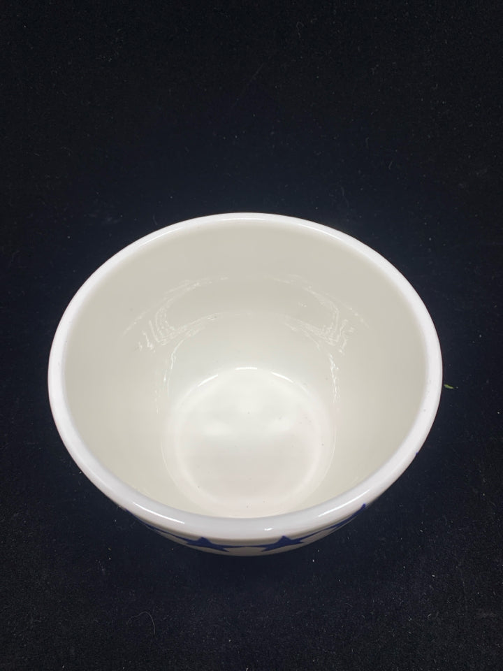 BLUE STAR RIM CERAMIC BOWL.