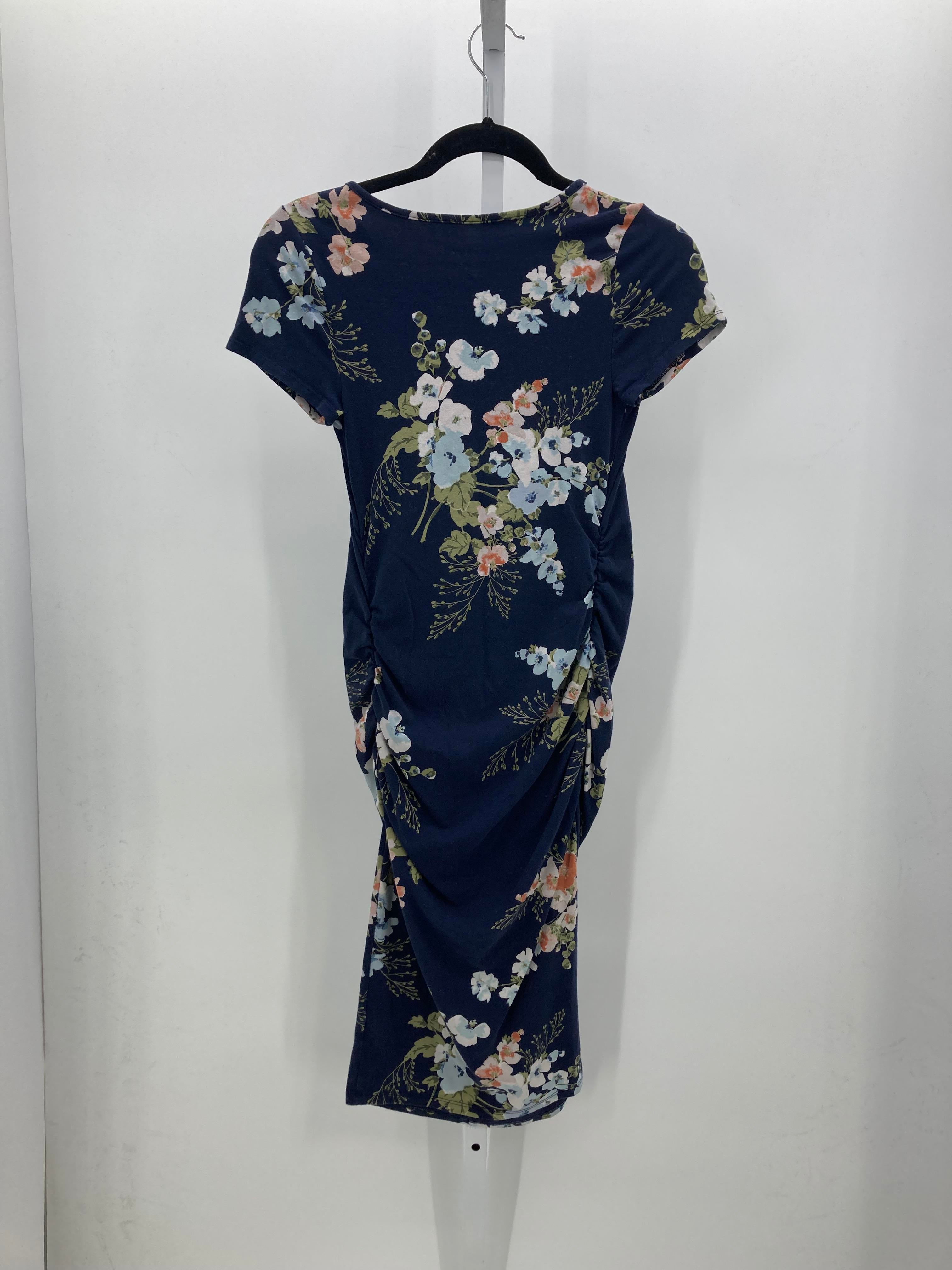 Isabel Navy Size X Small Maternity Short Sleeve Dress