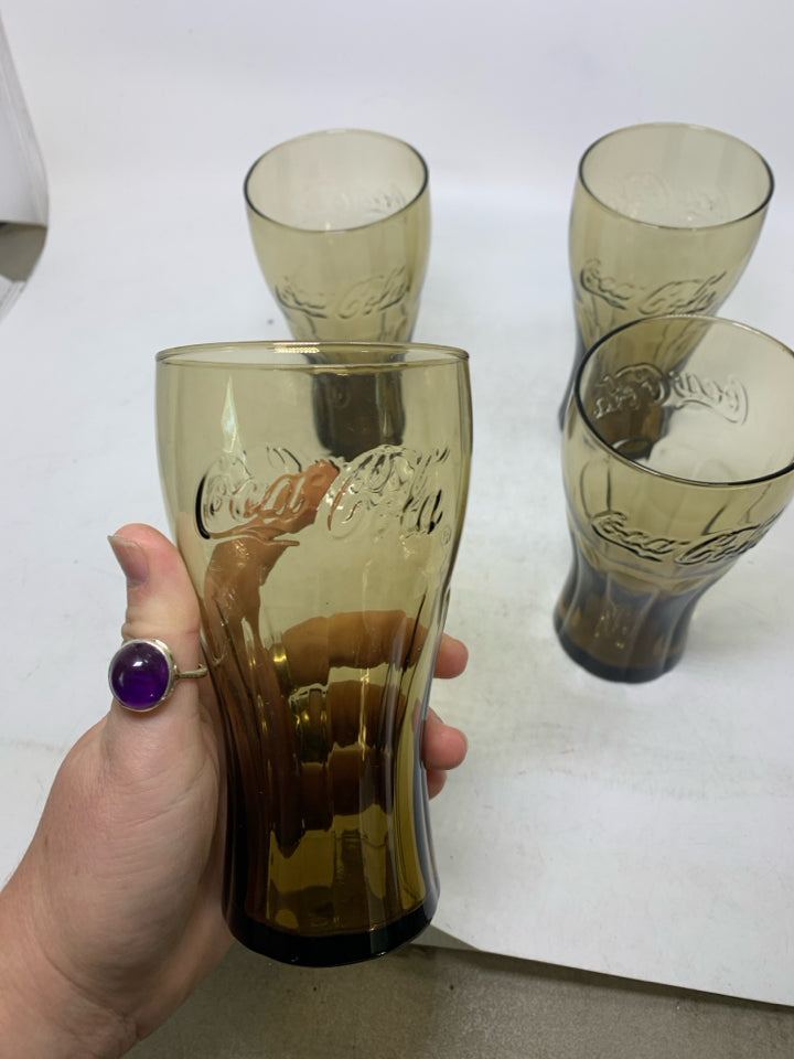 4 COCA COLA GLASSES.