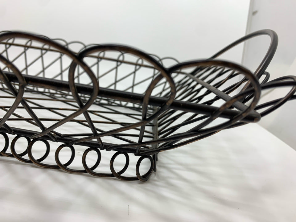 COPPER-BRUSHED METAL TRAY.
