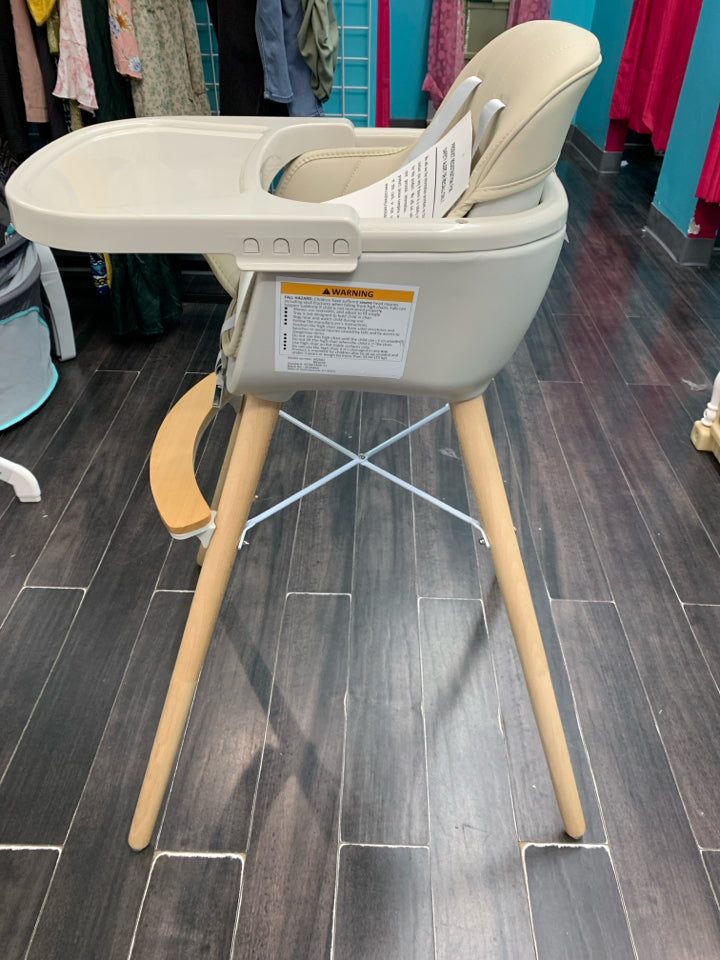 NWT BABY JOY Convertible Baby High Chair, 3 in 1 Wooden Highchair/Booster/Chair