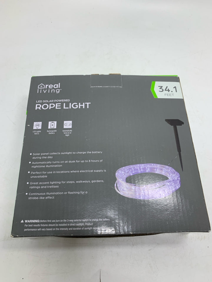 NIB LED SOLAR POWERED ROPE LIGHTS.