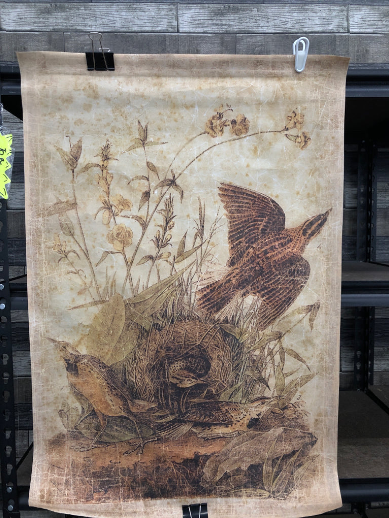 BIRDS IN NEST PAPER ART PRINT.