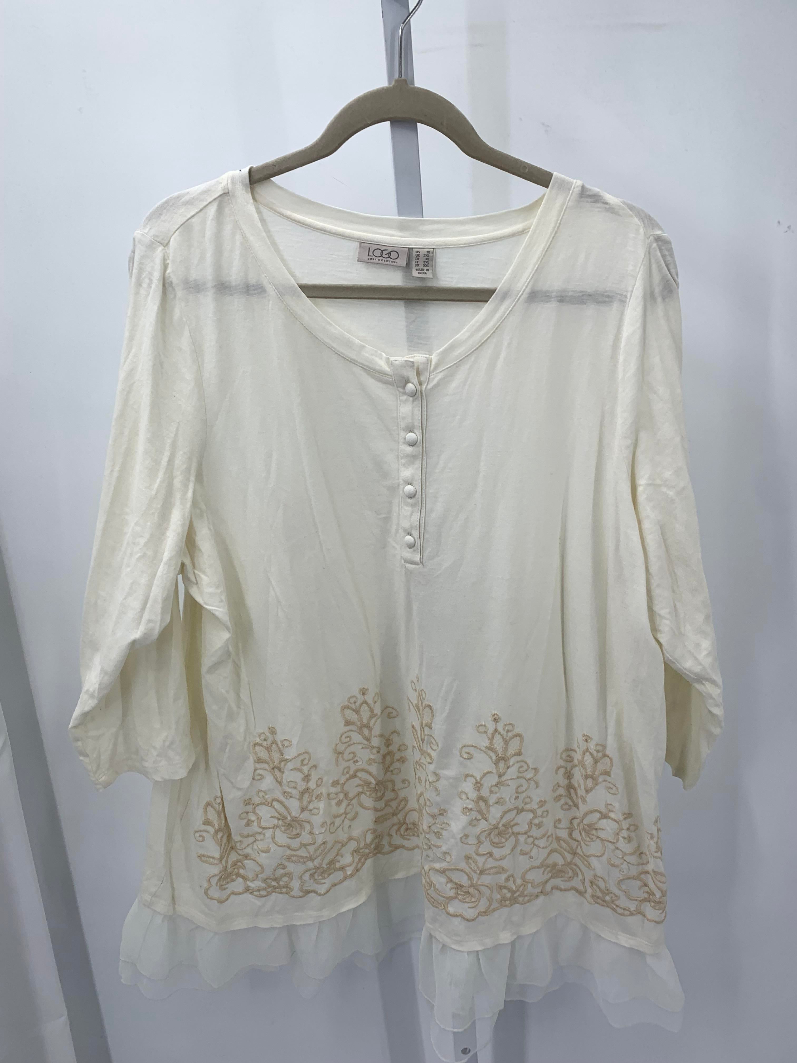 LOGO Size 1X Womens 3/4 Sleeve Shirt