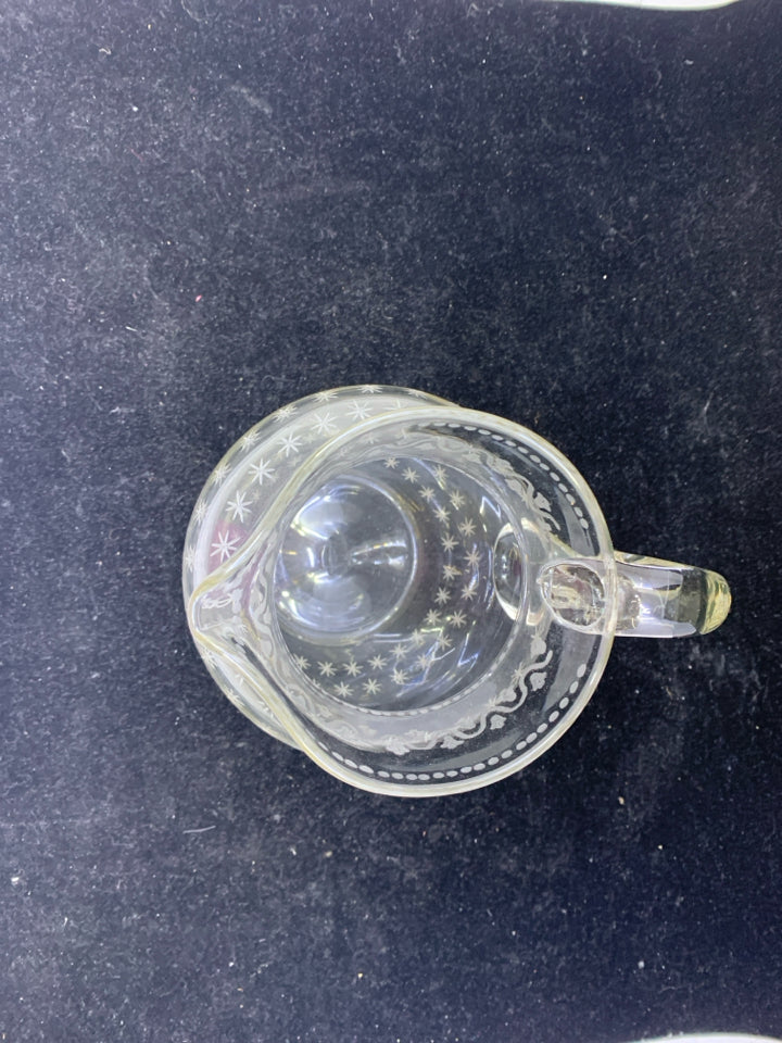 VTG ETCHED PITCHER W STAR PATTERN-1897.