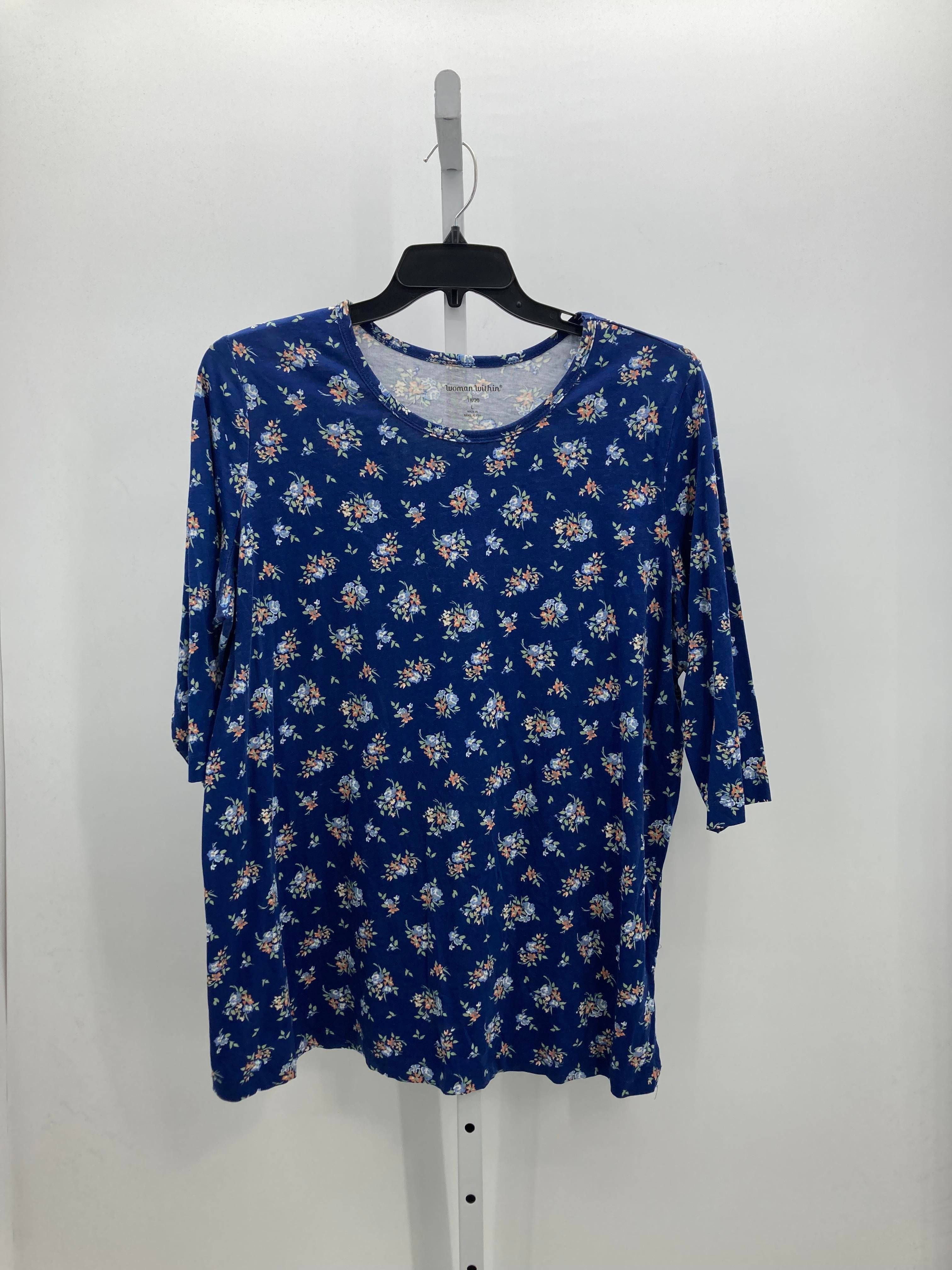 Woman Within Size 18/20 W Womens 3/4 Sleeve Shirt