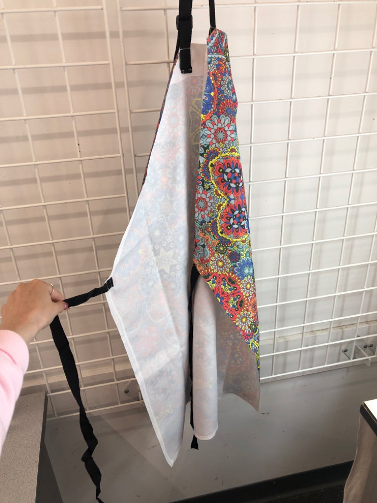 MULTI COLOR MEDALLION PRINT APRON.