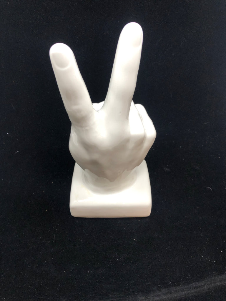 PEACE SIGN CERAMIC SCULPTURE.