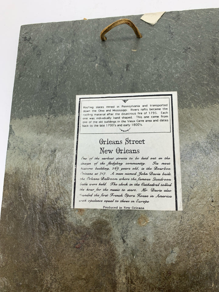 STONE SLATE W/ NEW ORLEANS CITY STREET.